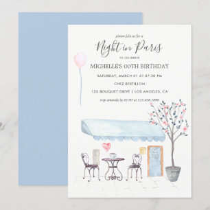 Invitación de cumpleaños de acuarela París
