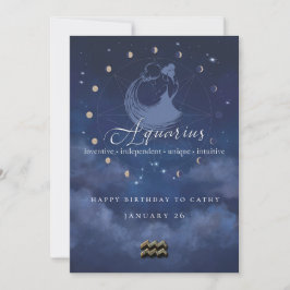 Invitación de cumpleaños de Acuario del Zodiaco