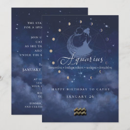 Invitación de cumpleaños de Acuario del Zodiaco