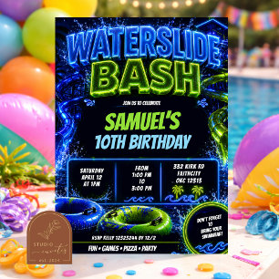 Invitación de cumpleaños de adolescente Bash Neon 