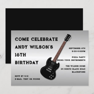 Invitación de cumpleaños de adolescente chico con