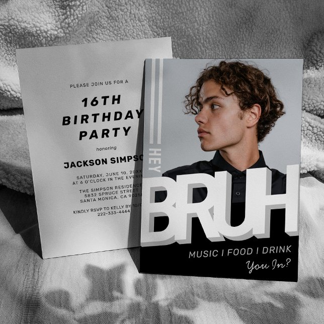 Invitación de cumpleaños de adolescente chico Hola (Subido por el creador)