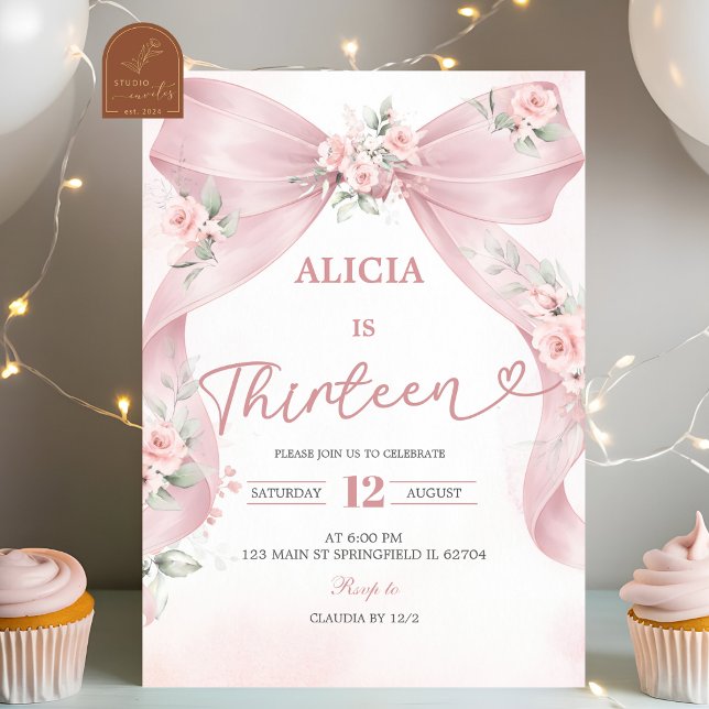 Invitación de cumpleaños de adolescente Coquette c (Subido por el creador)