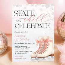 Invitación de cumpleaños de adolescente para patin