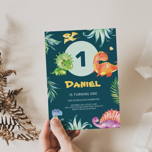 Invitación de cumpleaños de Adorable Dinos (Subido por el creador)
