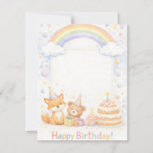 Invitación de cumpleaños de adorables animales del