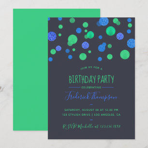 Invitación de cumpleaños de adulto con confeti bri