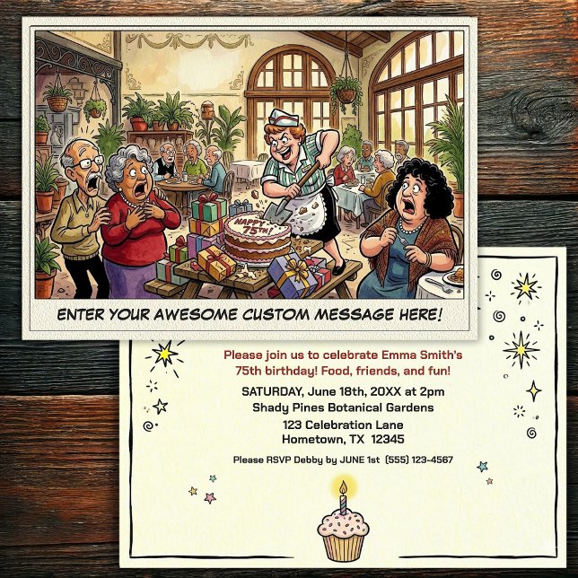 Invitación de cumpleaños de adulto mayor (Subido por el creador)