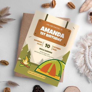 Invitación de cumpleaños de Adventure Camping