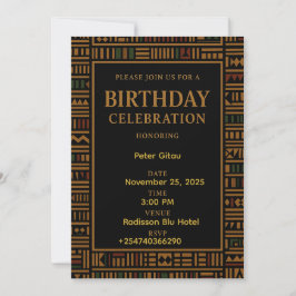 Invitación de cumpleaños de African Gold Kente