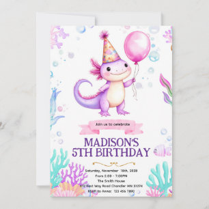 invitación de cumpleaños de ajolote