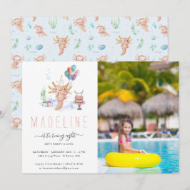 Invitación de Cumpleaños de Ajolote con Acuarela A