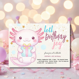 invitación de cumpleaños de ajolote de alegría de 