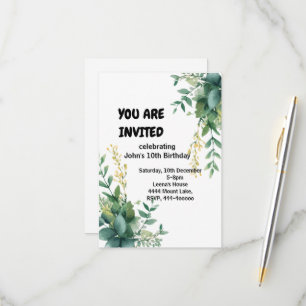 Invitación de cumpleaños de alegría en flor