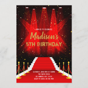 Invitación de cumpleaños de alfombra roja