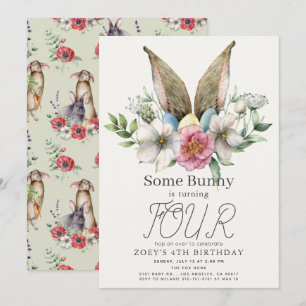 Invitación de cumpleaños de algunos Chicas de flor