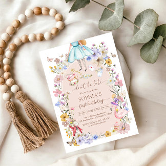 Invitación de cumpleaños de Alice en Worderland co