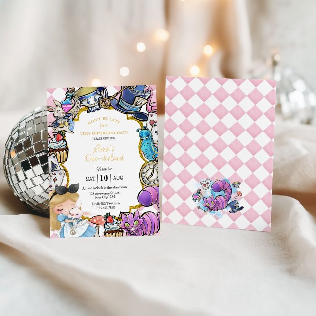Invitación de cumpleaños de Alicia en el país de l (Subido por el creador)