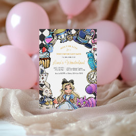 Invitación de cumpleaños de Alicia en el país de l