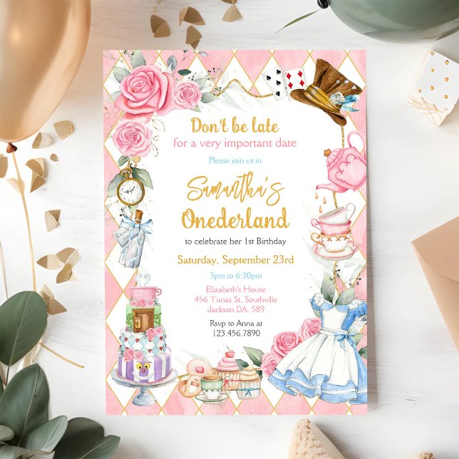 Invitación de cumpleaños de Alicia en el País de l (Subido por el creador)