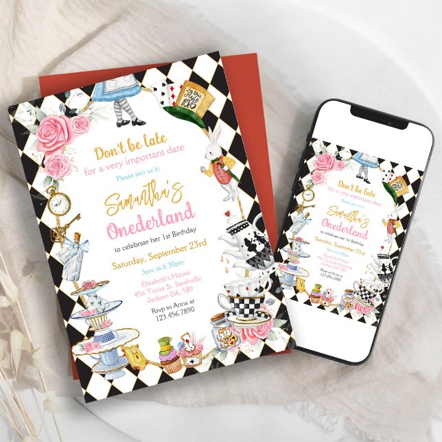 Invitación de cumpleaños de Alicia en el País de l (Subido por el creador)