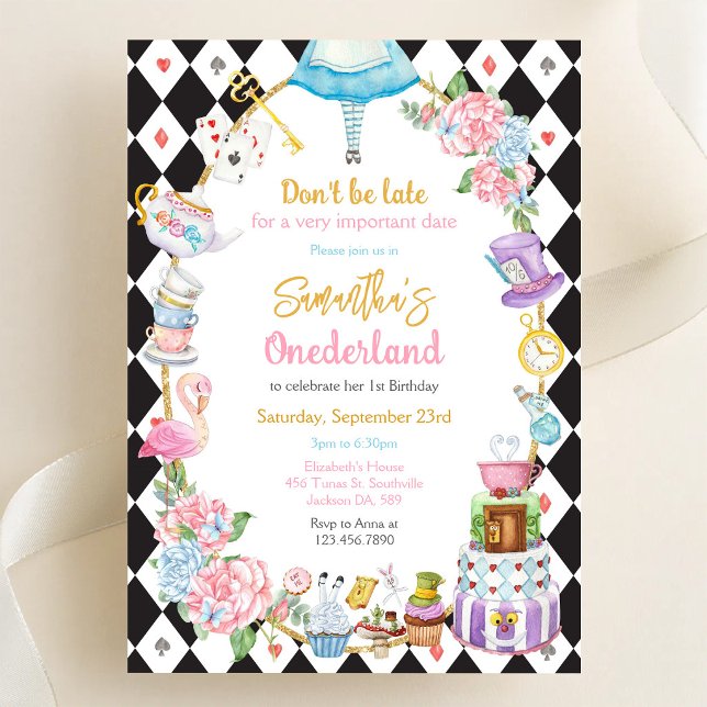 Invitación de cumpleaños de Alicia en el País de l (Subido por el creador)