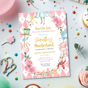 Invitación de cumpleaños de Alicia en el País de l