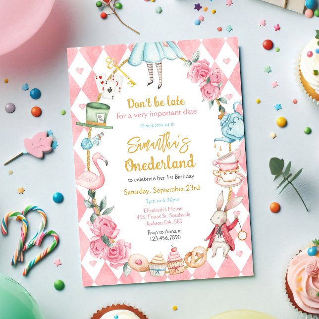 Invitación de cumpleaños de Alicia en el País de l (Subido por el creador)