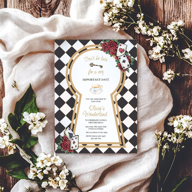 invitación de cumpleaños de Alicia en el país de l (Subido por el creador)