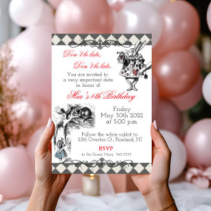 Invitación de cumpleaños de Alicia en el País de l