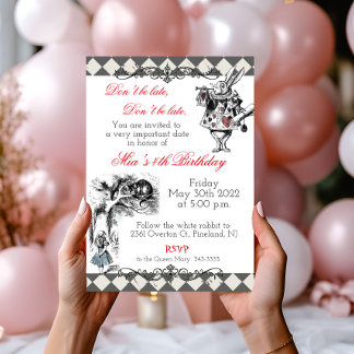 Invitación de cumpleaños de Alicia en el País de l