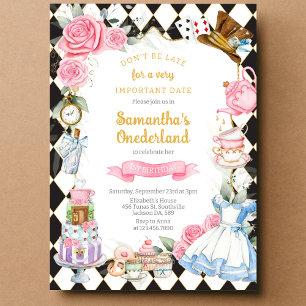 Invitación de cumpleaños de Alicia en el País de l