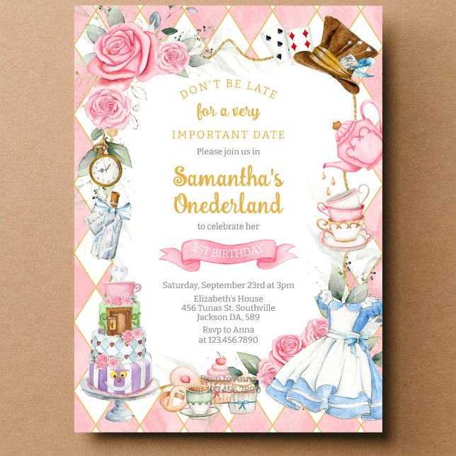 Invitación de cumpleaños de Alicia en el País de l (Subido por el creador)