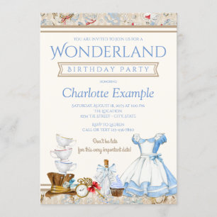 Invitación de cumpleaños de Alicia en el país de l