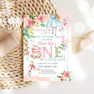 Invitación de cumpleaños de Alicia en el país de U