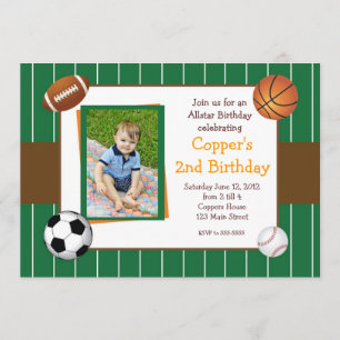 Invitación de cumpleaños de Allstar Sports