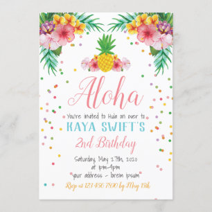 Invitación de cumpleaños de Aloha