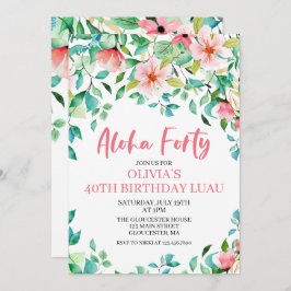 Invitación de cumpleaños de Aloha Forty Tropical L