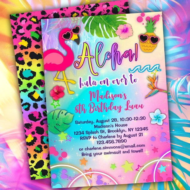 Invitación de cumpleaños de Aloha Luau (Subido por el creador)