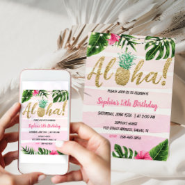 Invitación de cumpleaños de Aloha Tropical Invitad