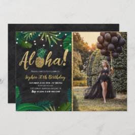 Invitación de cumpleaños de Aloha Tropical Oscuro