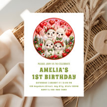Invitación de cumpleaños de alpaca con brillo verd
