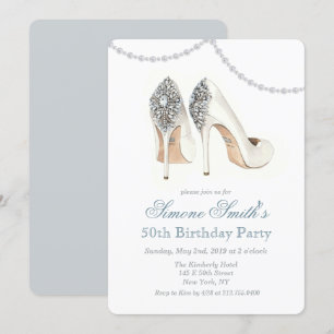 Invitación de cumpleaños de alta costura de zapato