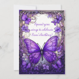 Invitación de cumpleaños de Amethyst Wings
