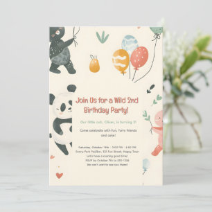 Invitación de cumpleaños de amigos animales salvaj