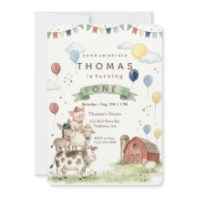 Invitación de cumpleaños de amigos de granja al ag