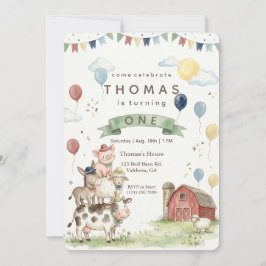 Invitación de cumpleaños de amigos de granja al ag