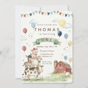 Invitación de cumpleaños de amigos de granja al ag