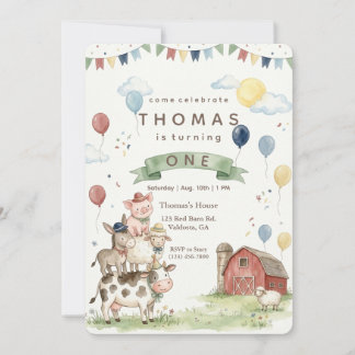 Invitación de cumpleaños de amigos de granja al ag