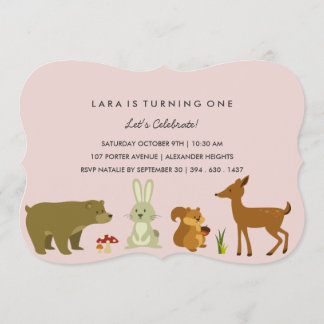 Invitación de cumpleaños de amigos de Woodland